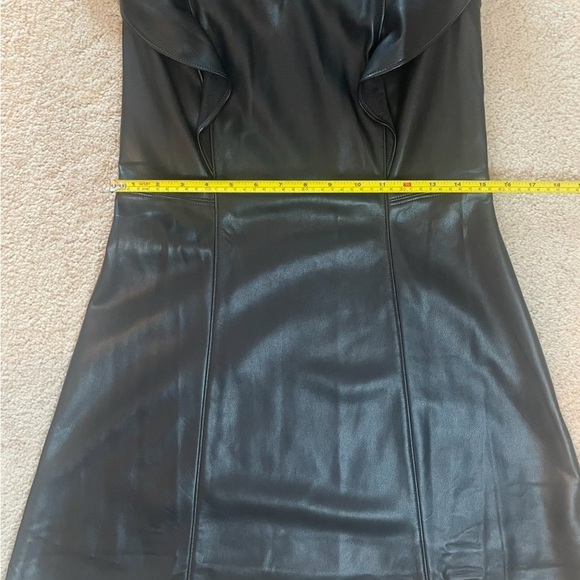 GAP, Vegan Leather, Flutter Sleeve, V-Neck  A-Line Mini Dress, Black Sz 10 Tall - Picture 12 of 15